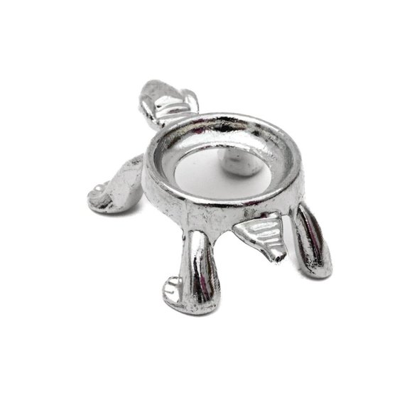 Mini Silver Turtle Display Stand Gemstone Eggs Spheres Marbles Ball Holders - Picture 2 of 10